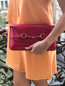 Clutch Gucci Horsebit Rojo Frambuesa