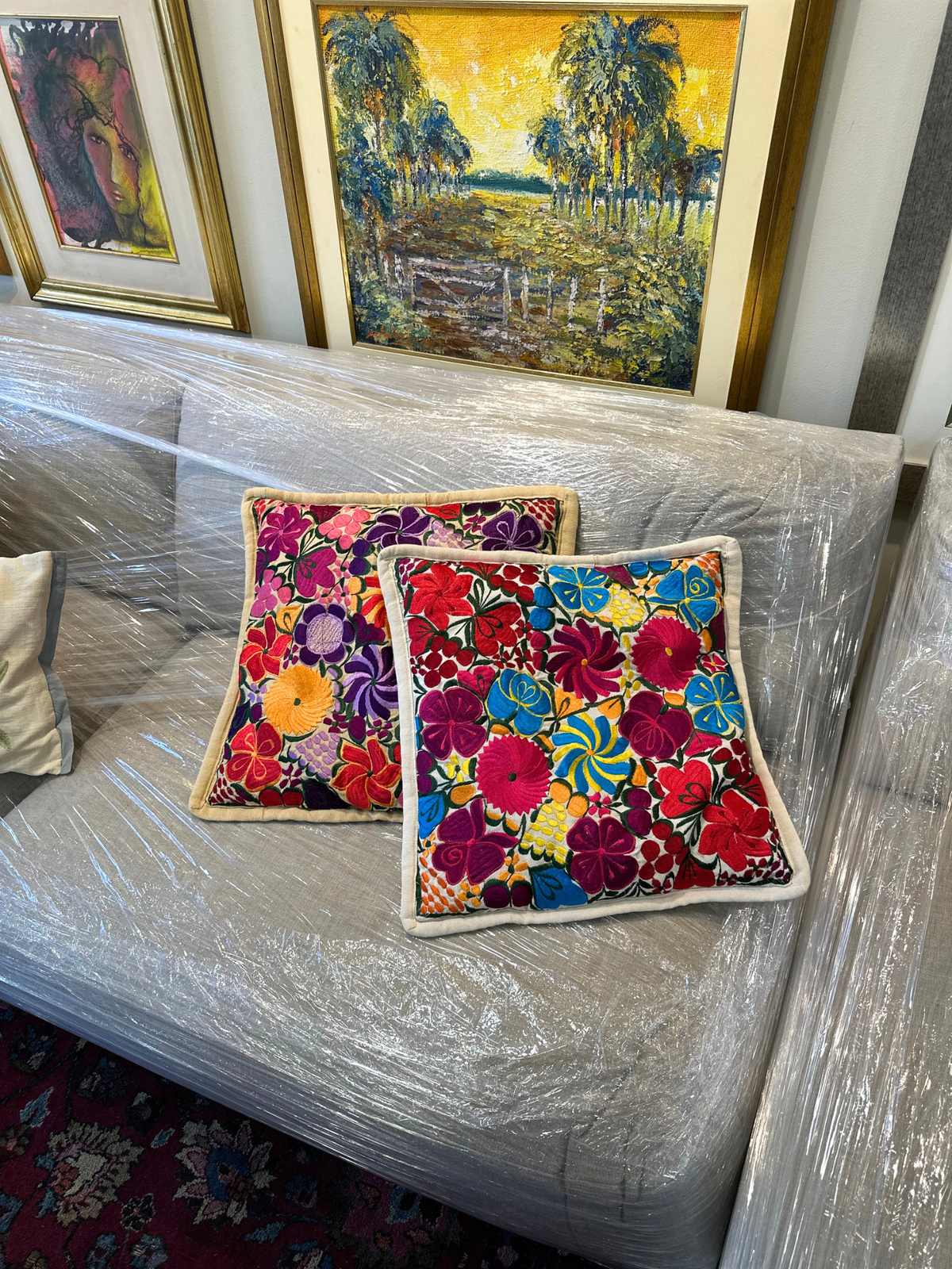 Set de 2 Almohadas Decorativas Bordadas