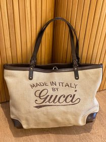 Cartera Gucci Craft Logo Tote Beige