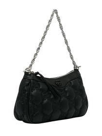 Bolso de Hombro Gucci GG Matelassé Negro de Cuero
