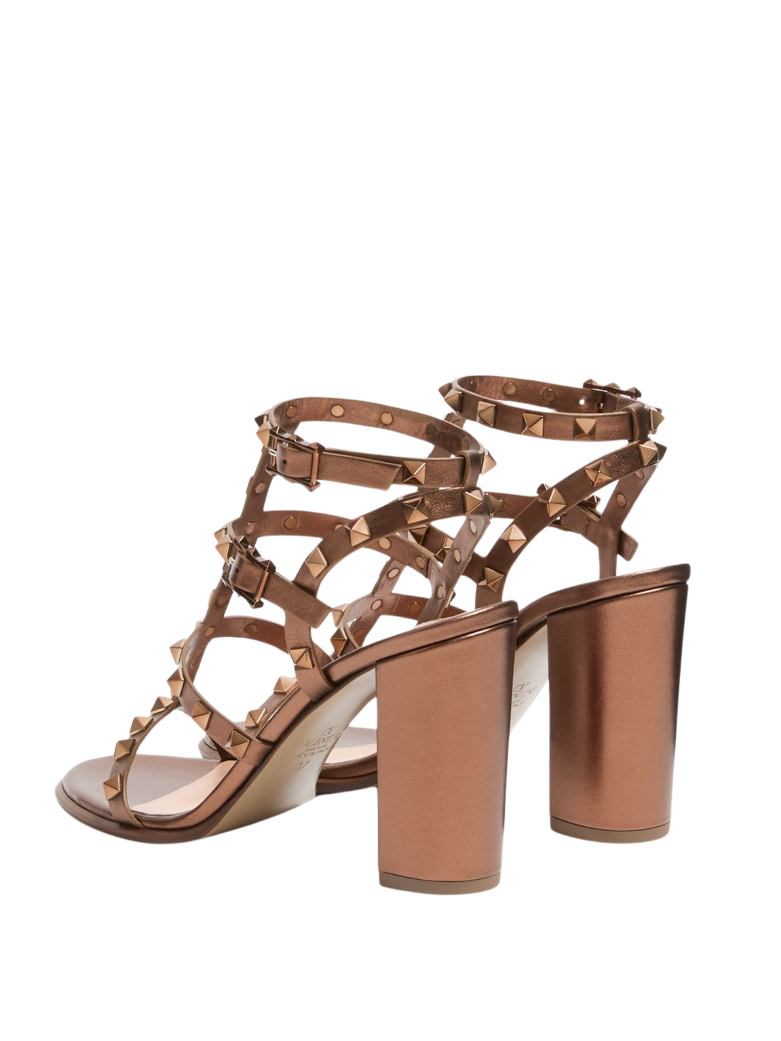 Sandalias Bronce Valentino Garavani Rockstud (37.5)