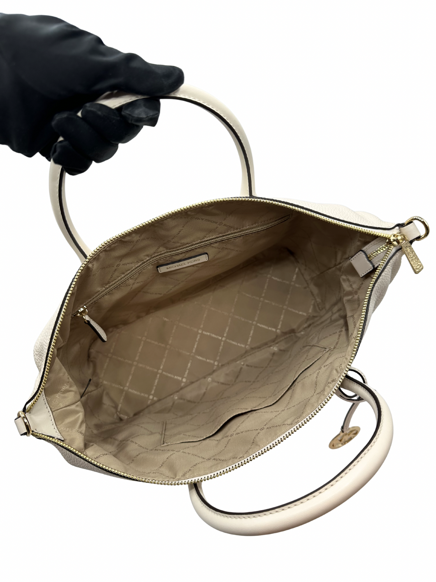 Cartera Blanca Michael Kors Hyde Large Satchel