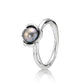 Anillo Pandora de Plata con Flor de Perla Azul