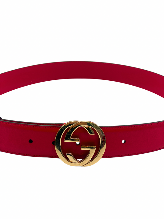 Cinto Rojo Gucci Interlocking GG