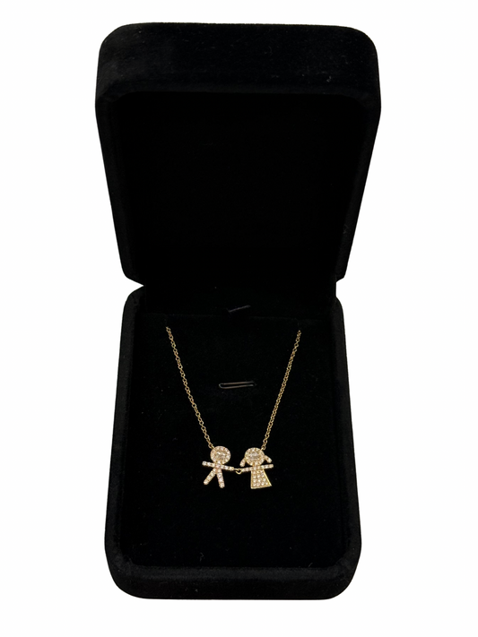 Collar Mamá en Oro Amarillo 18k Parejita