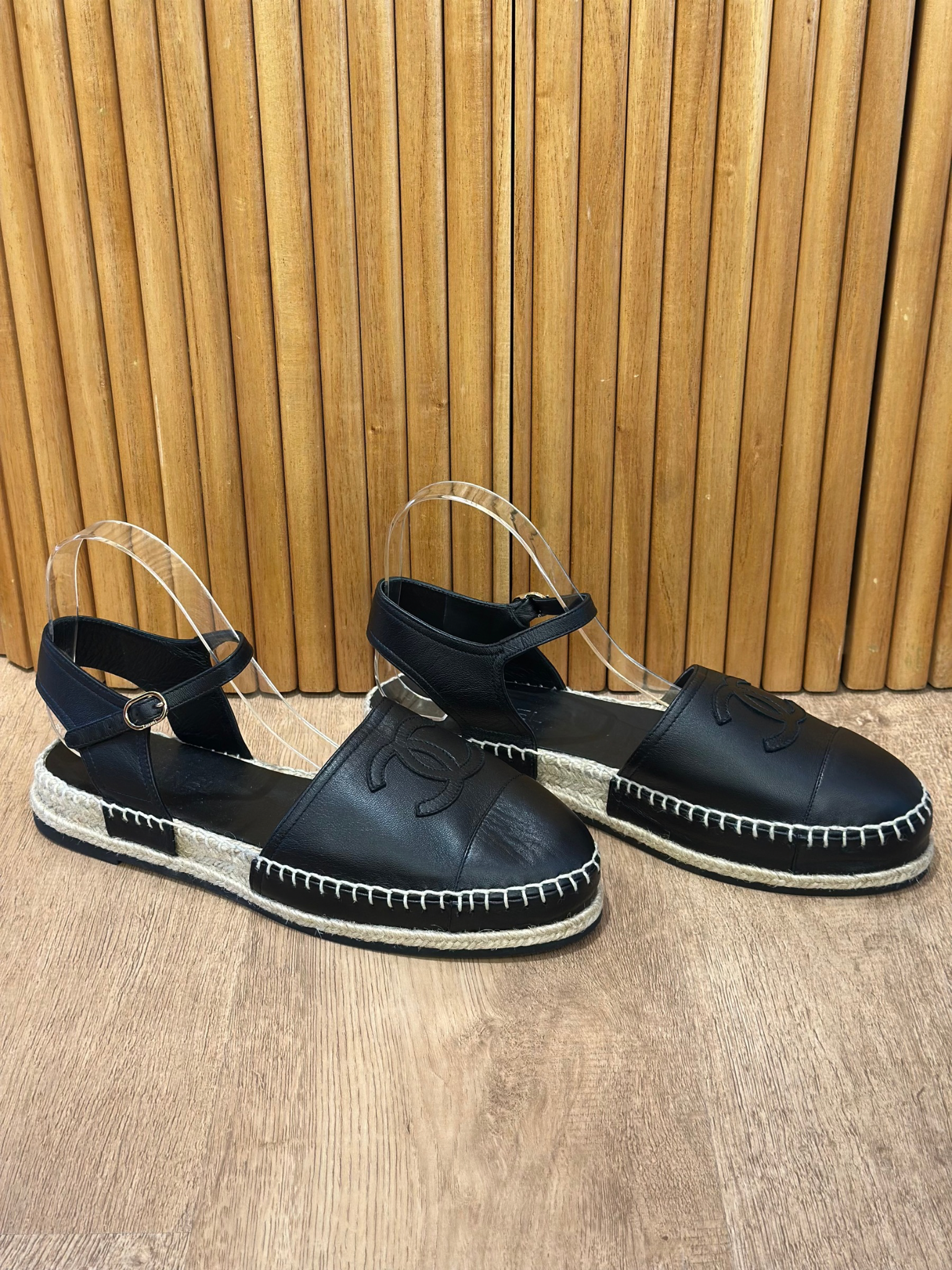 Espadrilles Chanel CC Cap Toe Ankle Strap (41)