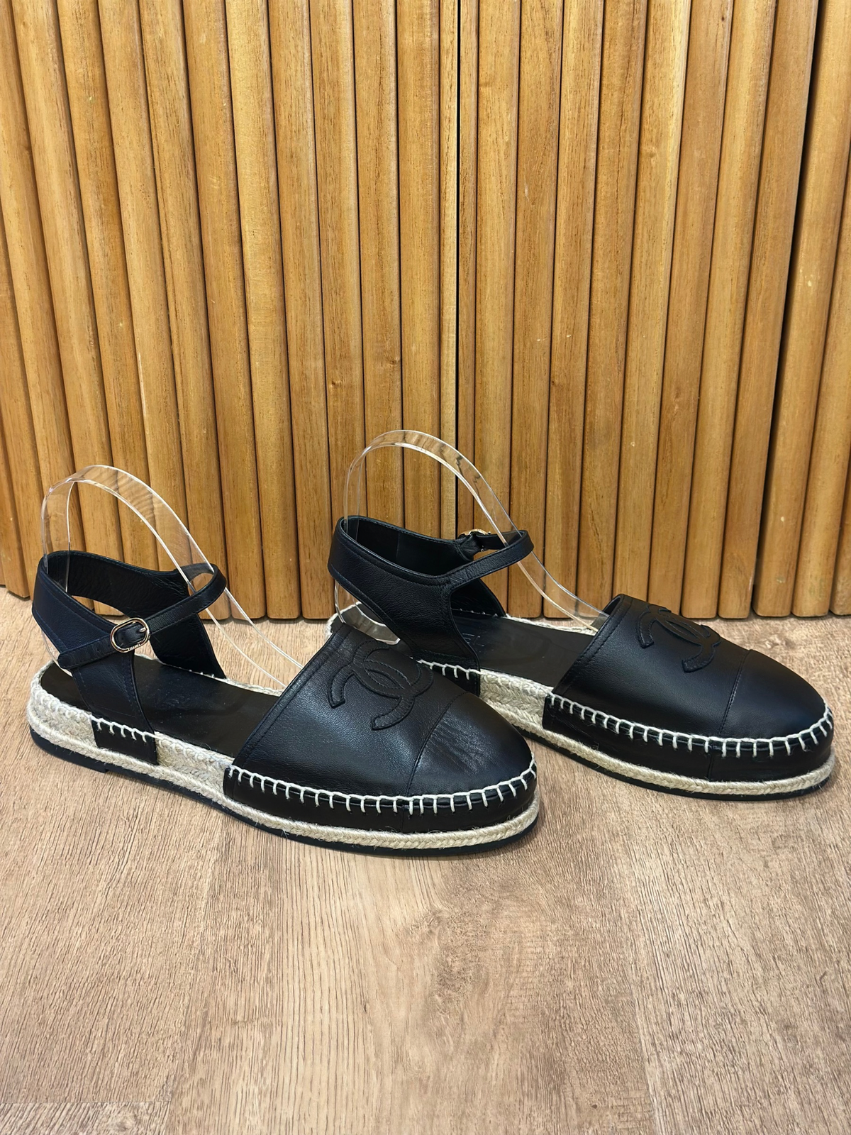 Espadrilles Chanel CC Cap Toe Ankle Strap (41)