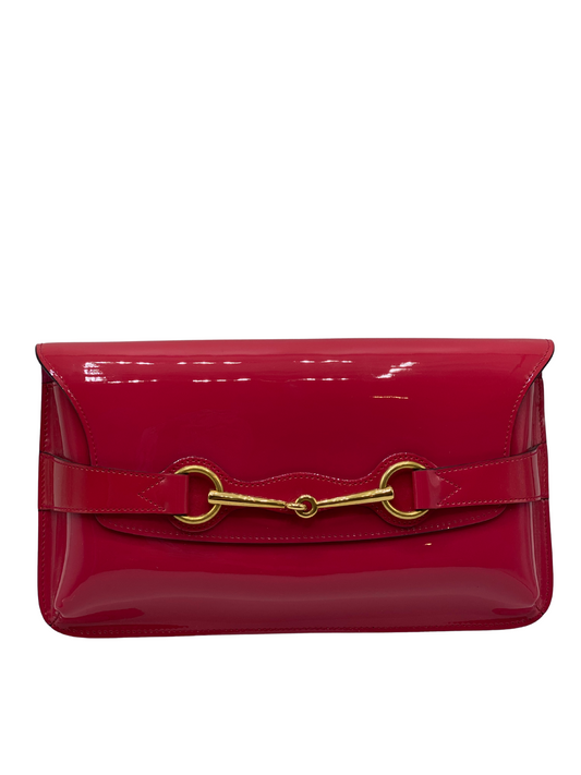 Clutch Gucci Horsebit Rojo Frambuesa