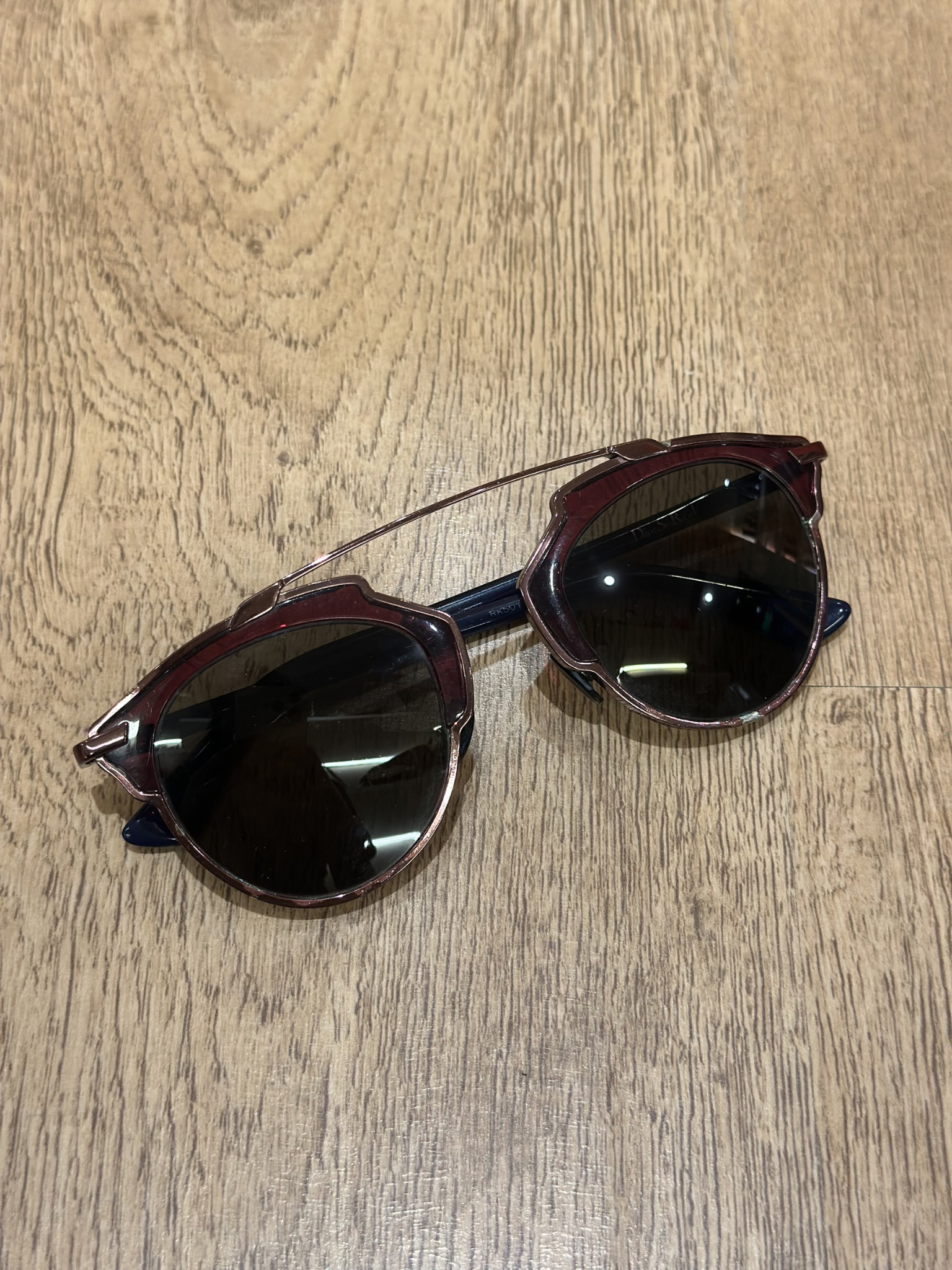 Lente de Sol Dior So Real Burgundy Blue Metal