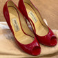 Sandalia Jimmy Choo Red Peep Toe (37.5)