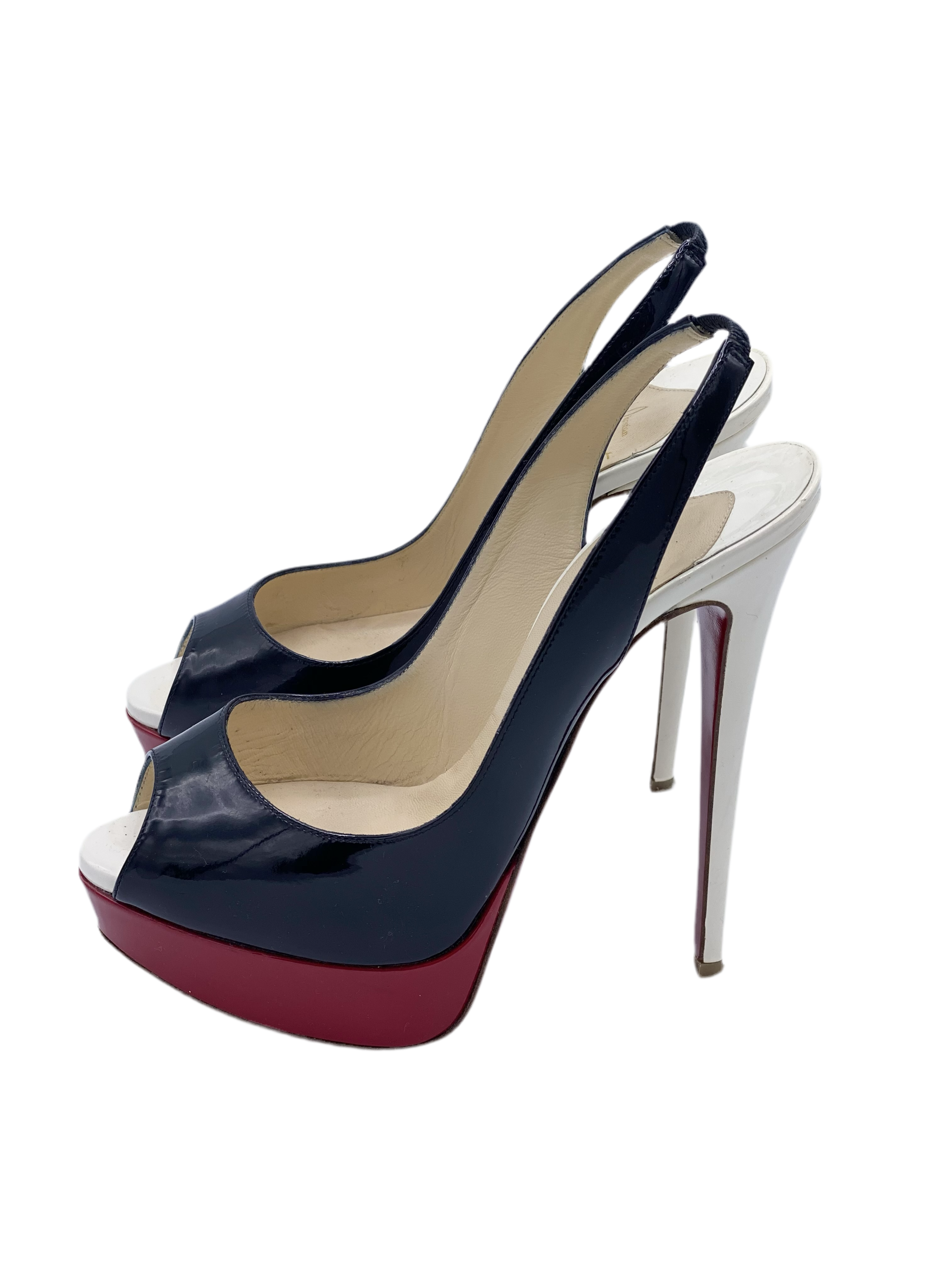 Sandalia Christian Louboutin Lady Peep Tricolor (37.5)