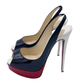 Sandalia Christian Louboutin Lady Peep Tricolor (37.5)