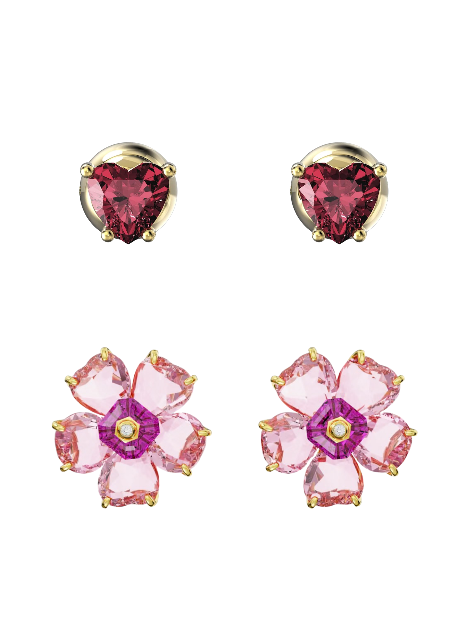 Set 2 Aros de Flor Swarovski Idyllia + Aros de Corazones