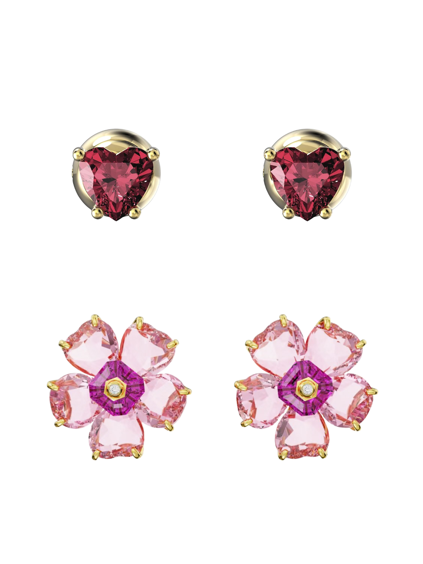 Set 2 Aros de Flor Swarovski Idyllia + Aros de Corazones