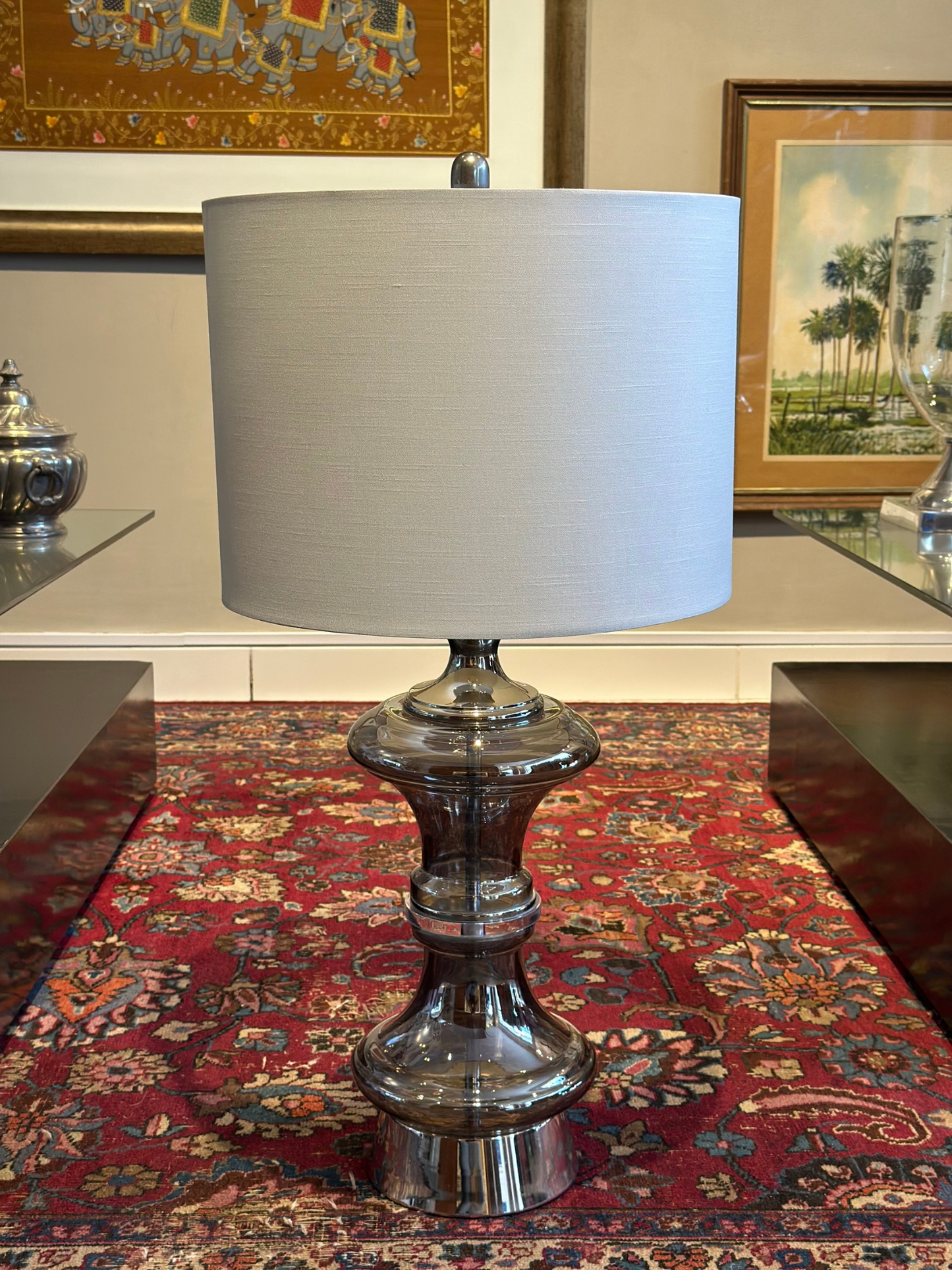 Lampara con Base de Vidrio de Galería Bonita