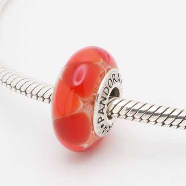 Charm Pandora Murano Red and Orange