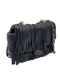 Mini Bolso Negro con Flecos Purificación García