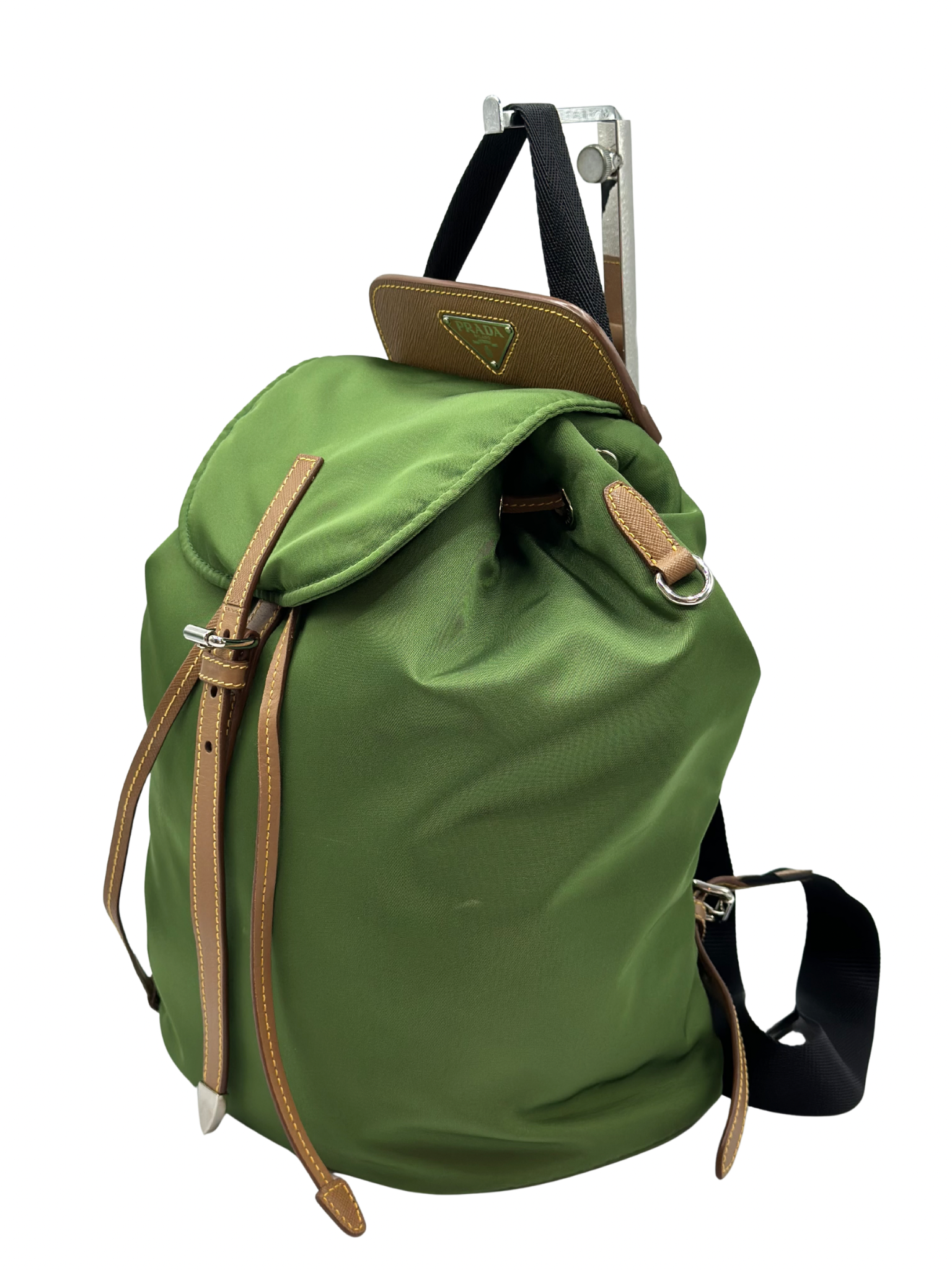 Mochila de Nylon Verde Prada