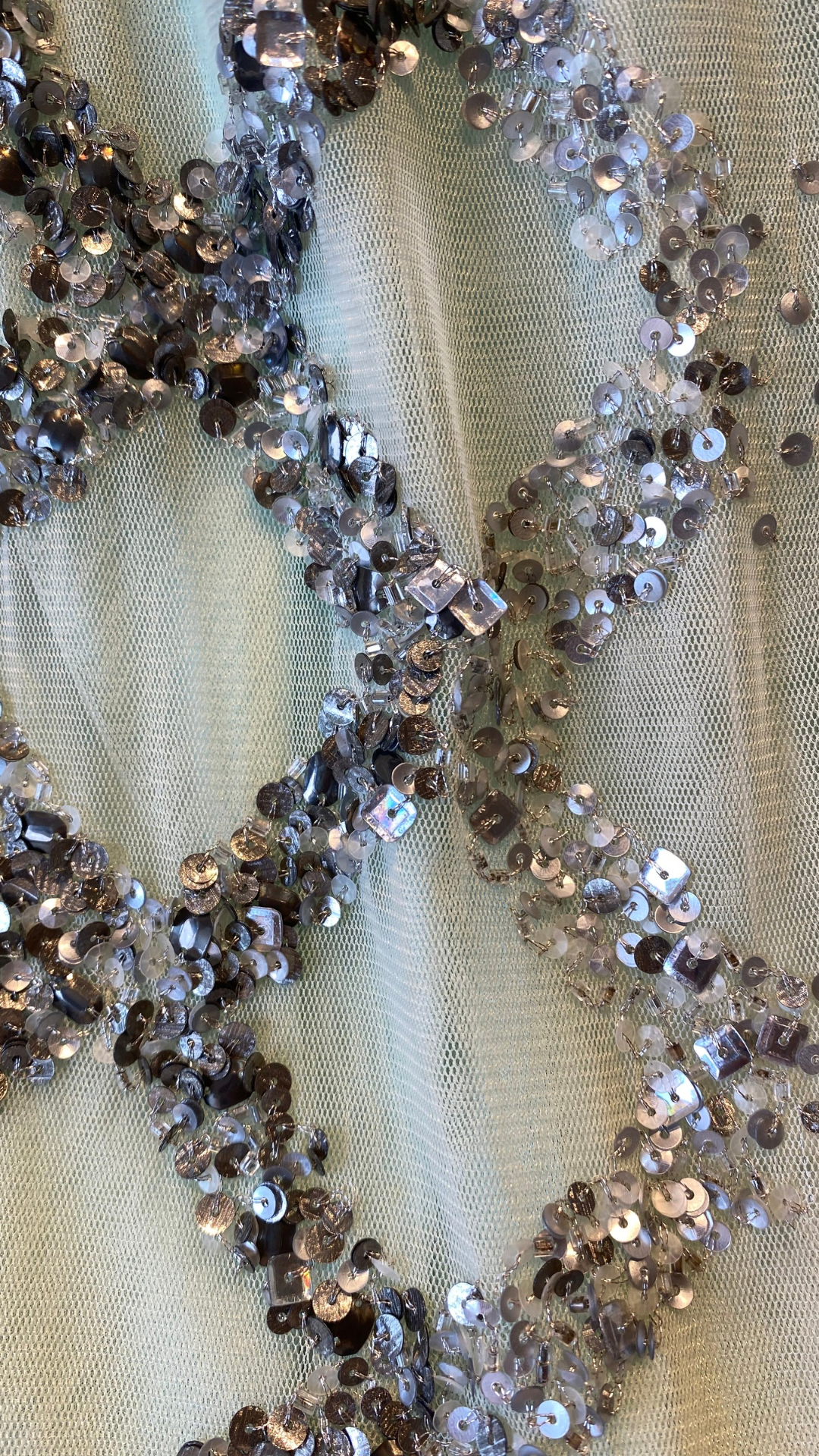 Vestido Largo con Lentejuelas Limón (Talle P)