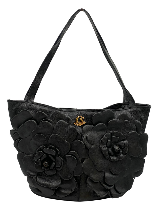 Cartera de Cuero Negra Carmen Steffens