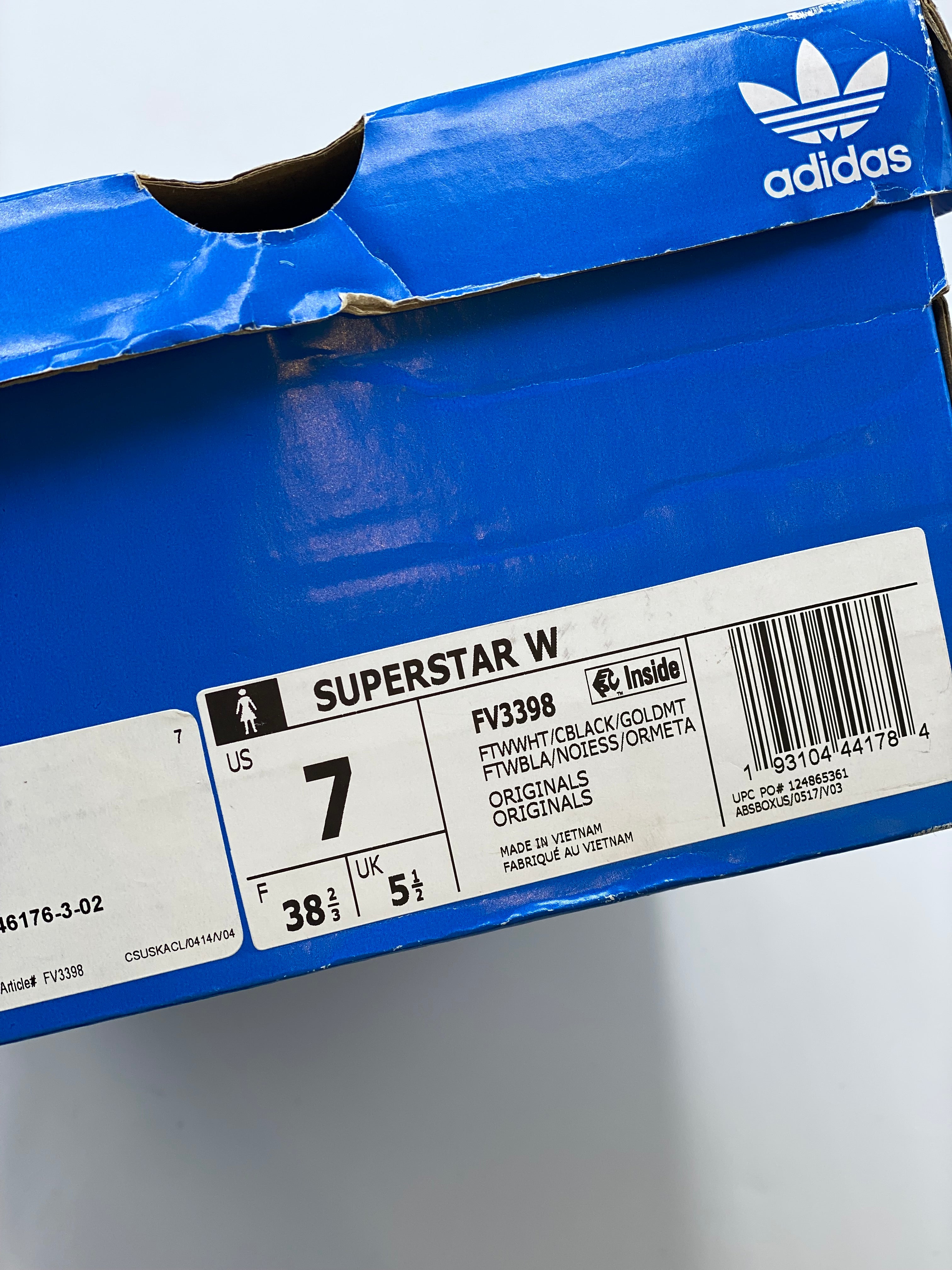 Champion Adidas Superstar W Black NUEVO (US 7)