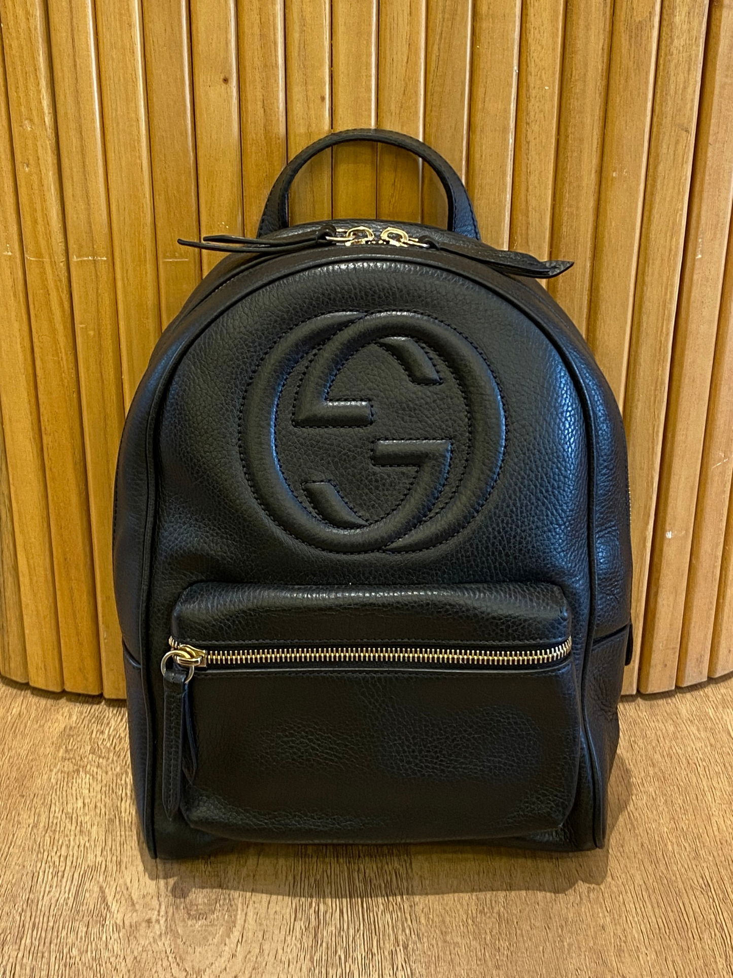 Mochila Negra Gucci Soho Interlocking