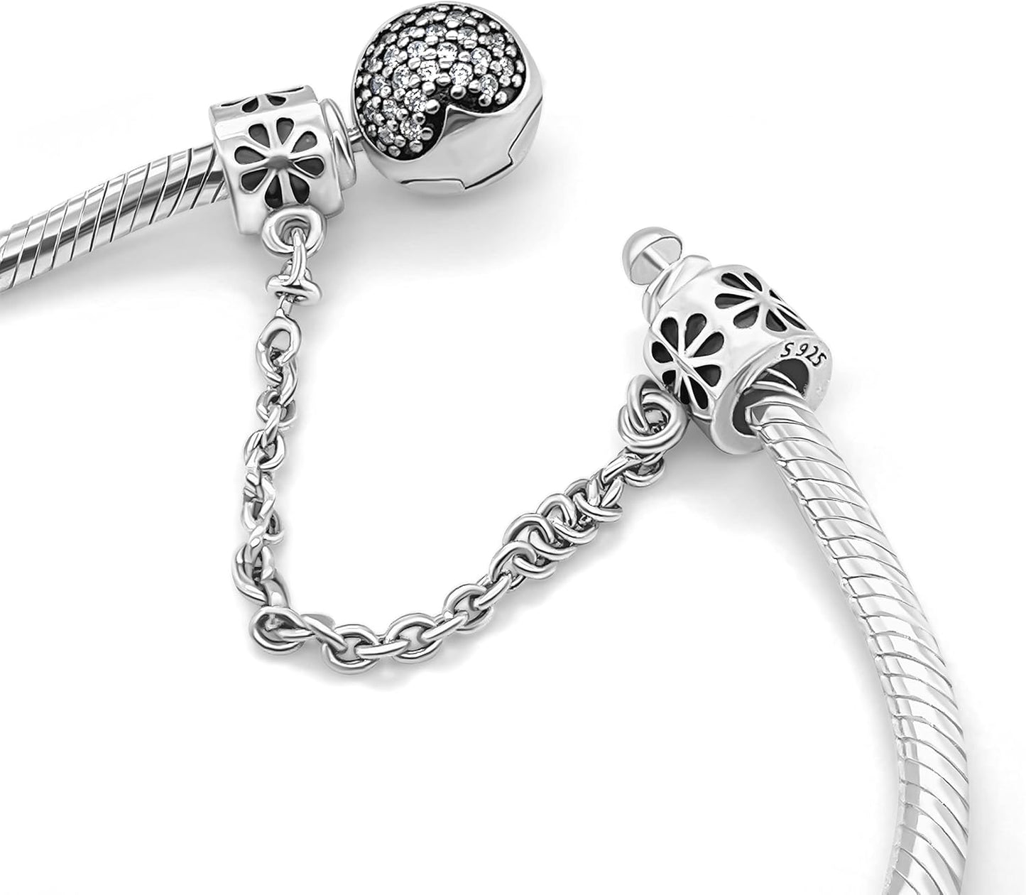 Charm Pandora Safety Chain Flowers