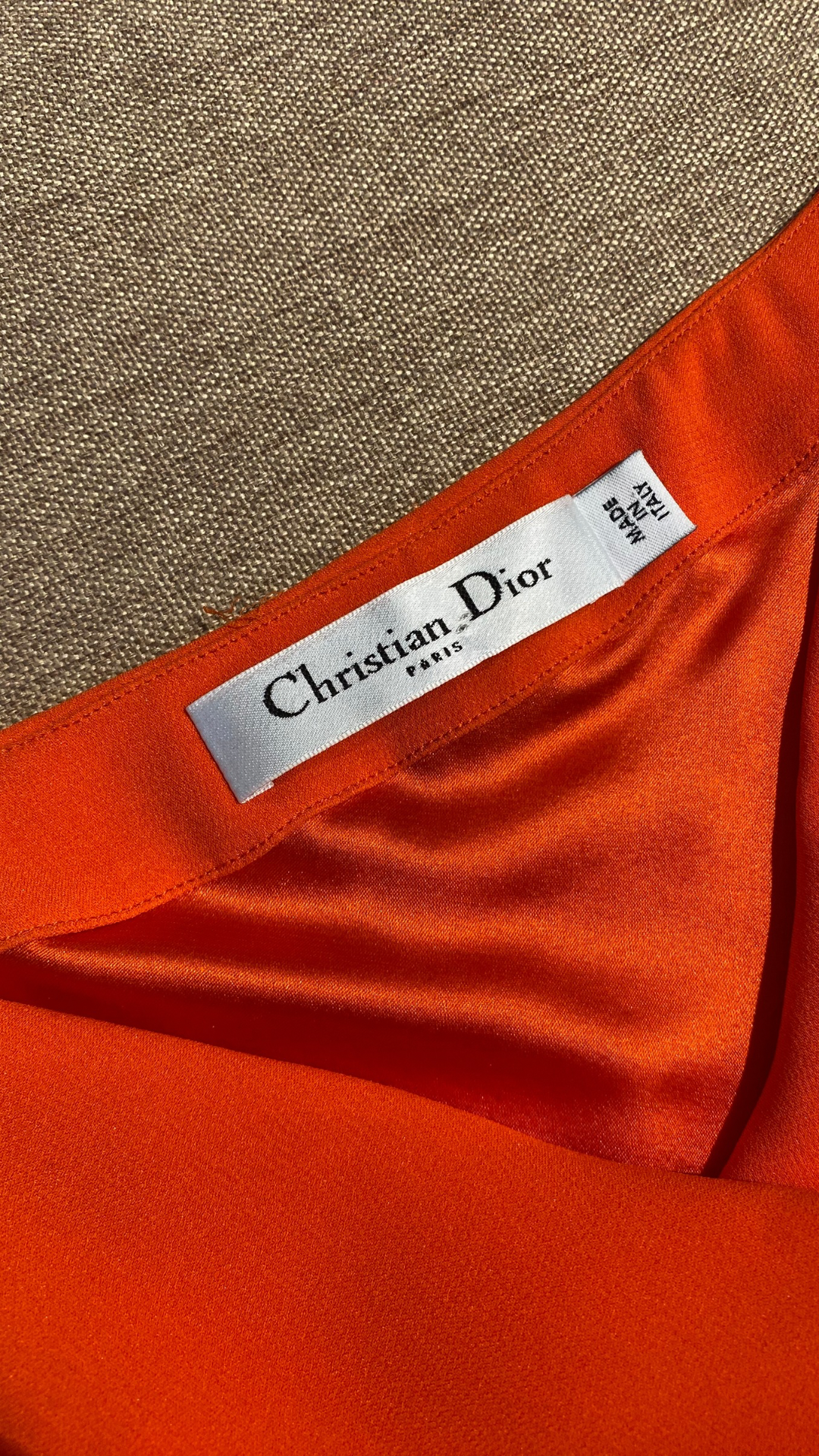 Vestido Corto Naranja Christian Dior (Talle 10)