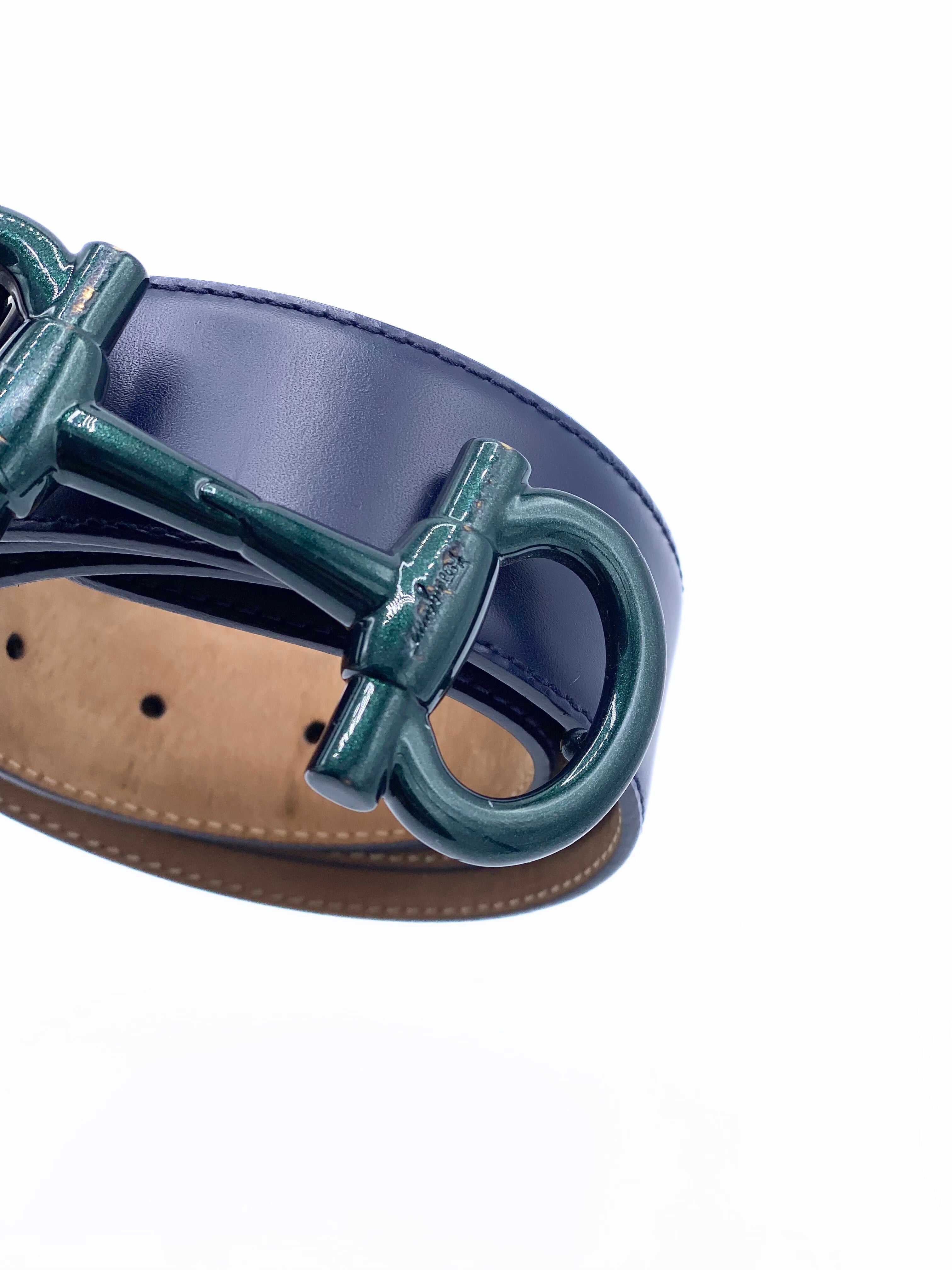 Cinto Masculino Salvatore Ferragamo Gancini Green & Blue