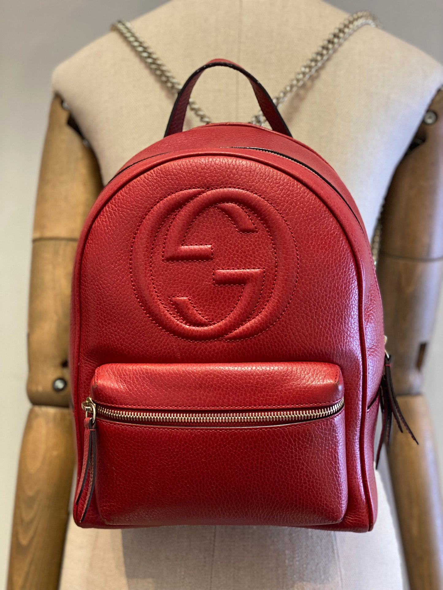 Mochila Gucci Soho Chain Backpack Red