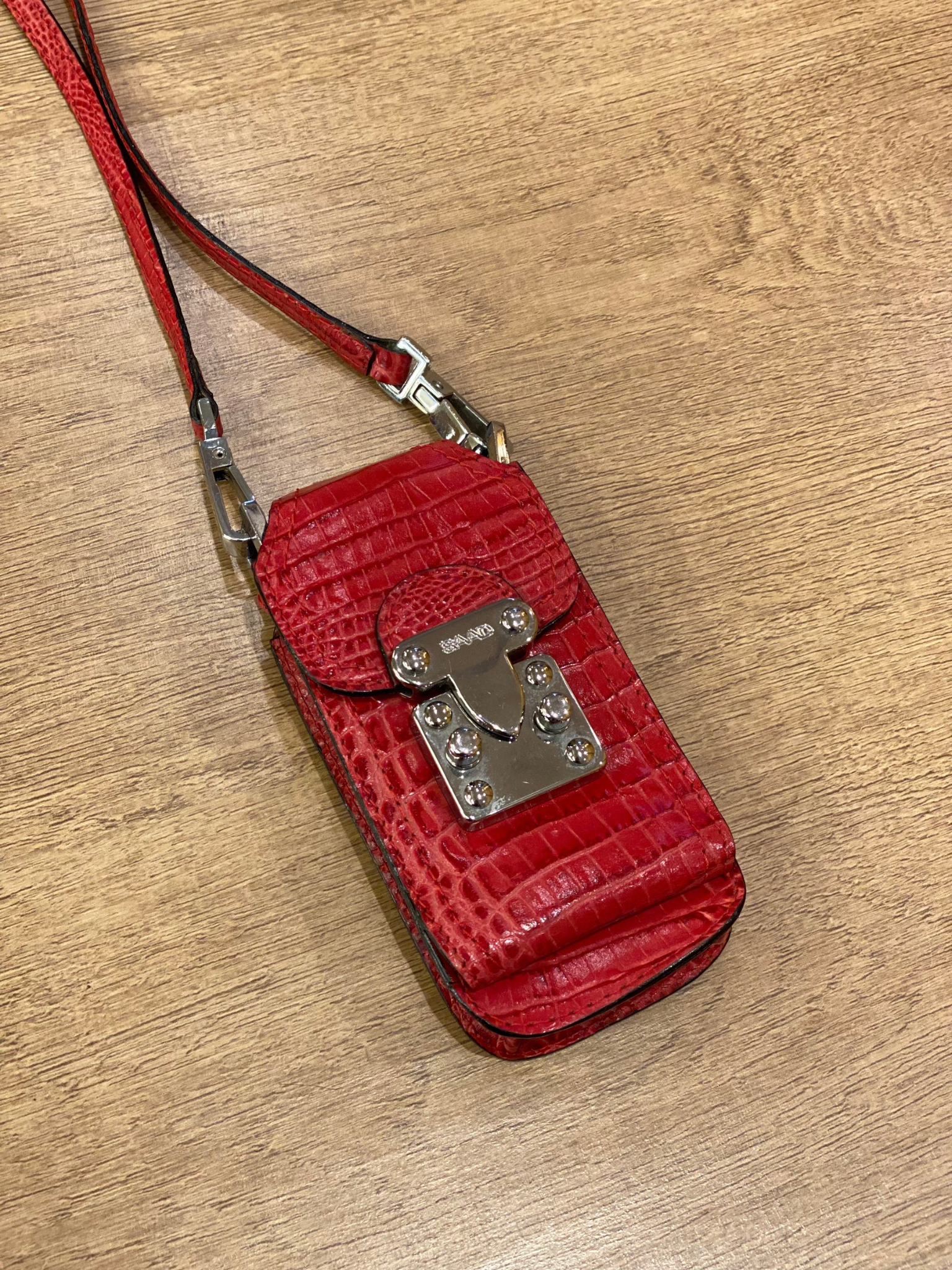 Mini Bandolera De cuero Roja SAAD