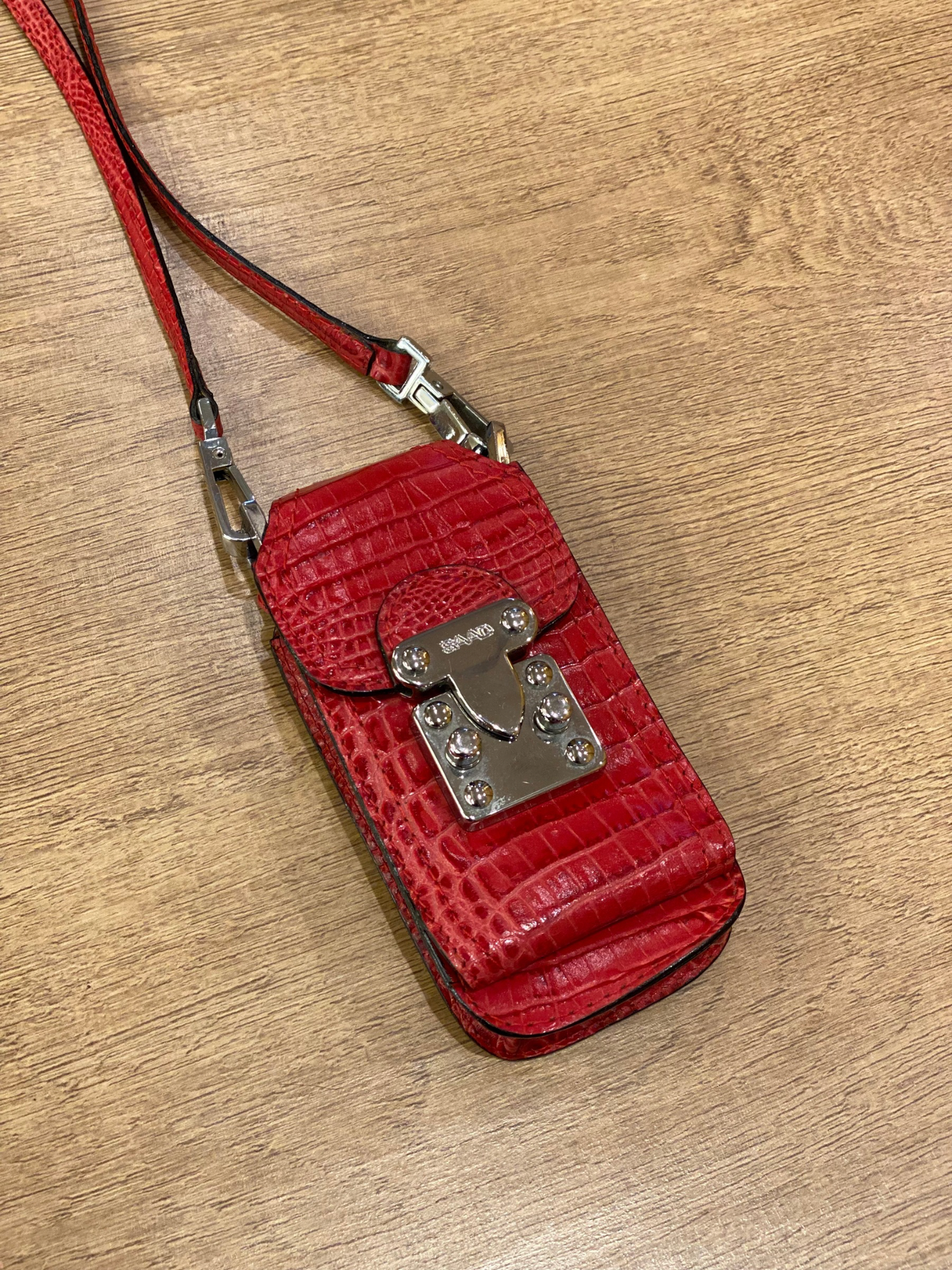 Mini Bandolera De cuero Roja SAAD