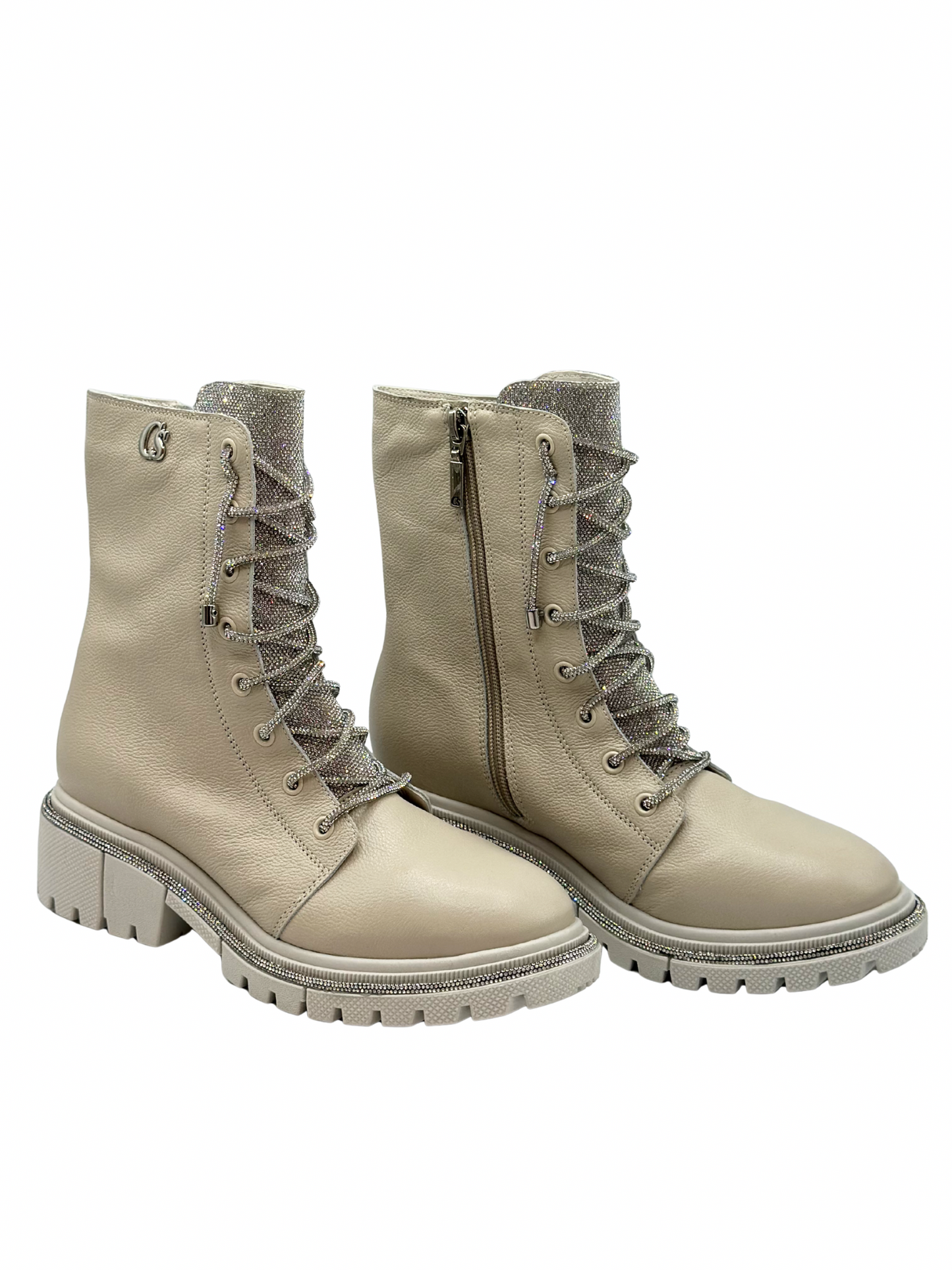 Botas Beige con Brillantes Carmen Steffens (36 BRA)