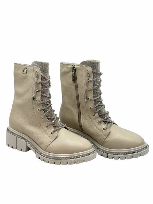 Botas Beige con Brillantes Carmen Steffens (36 BRA)