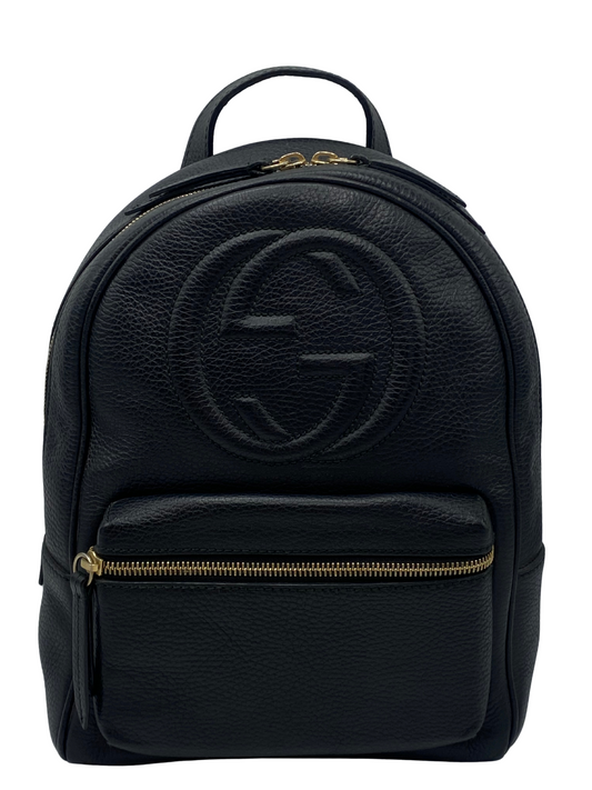 Mochila Negra Gucci Soho Interlocking