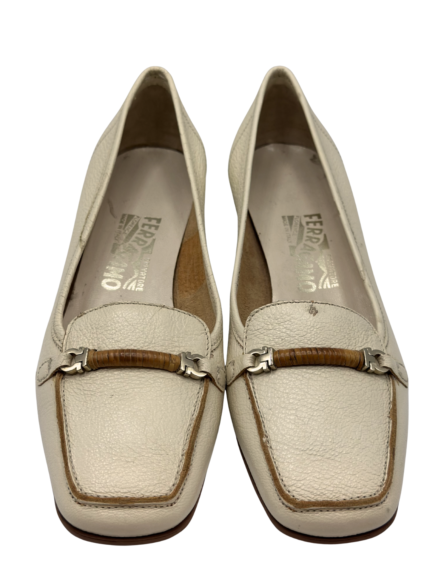 Mocasines de Tacón Salvatore Ferragamo Marfil (8)