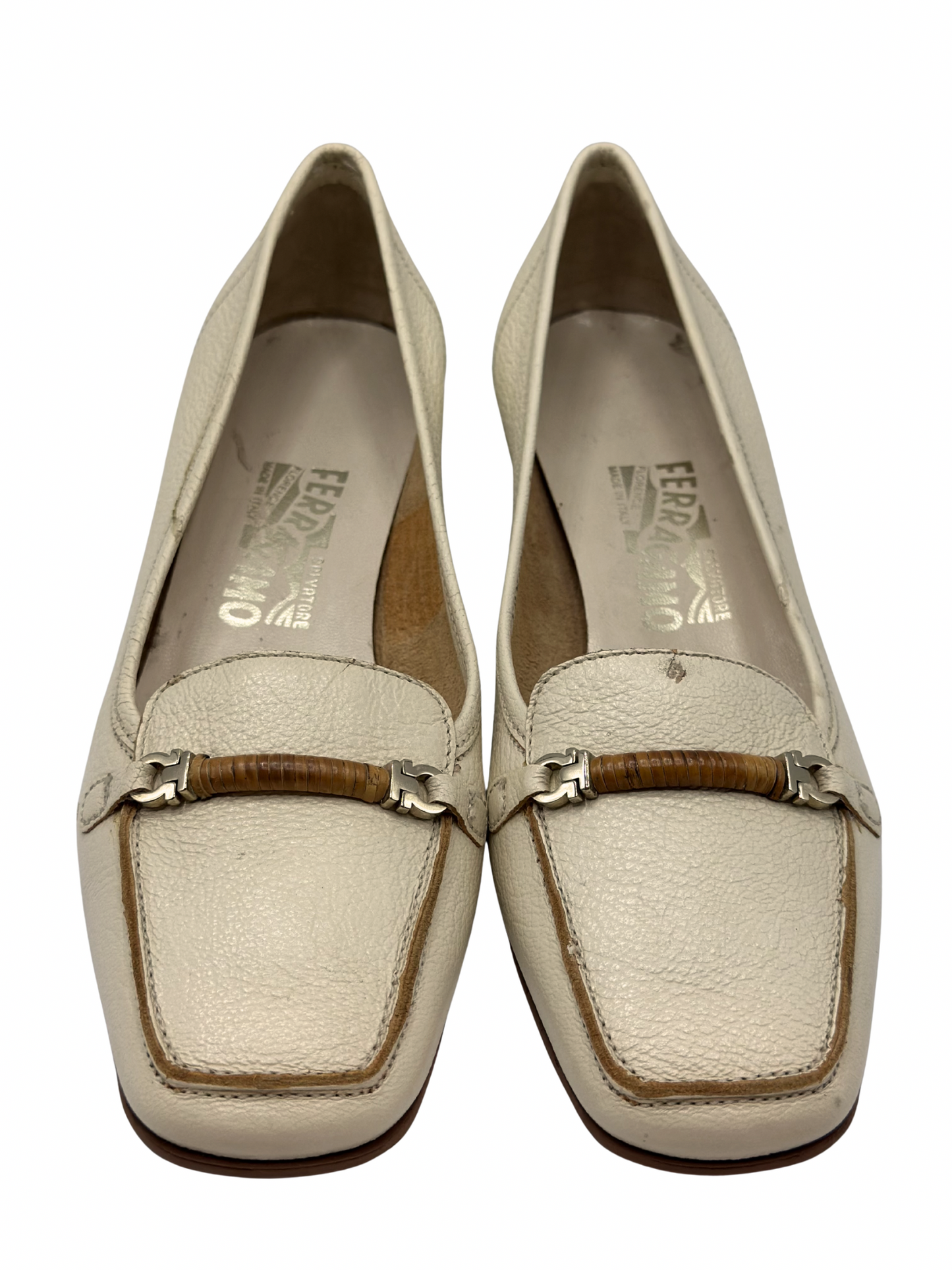 Mocasines de Tacón Salvatore Ferragamo Marfil (8)
