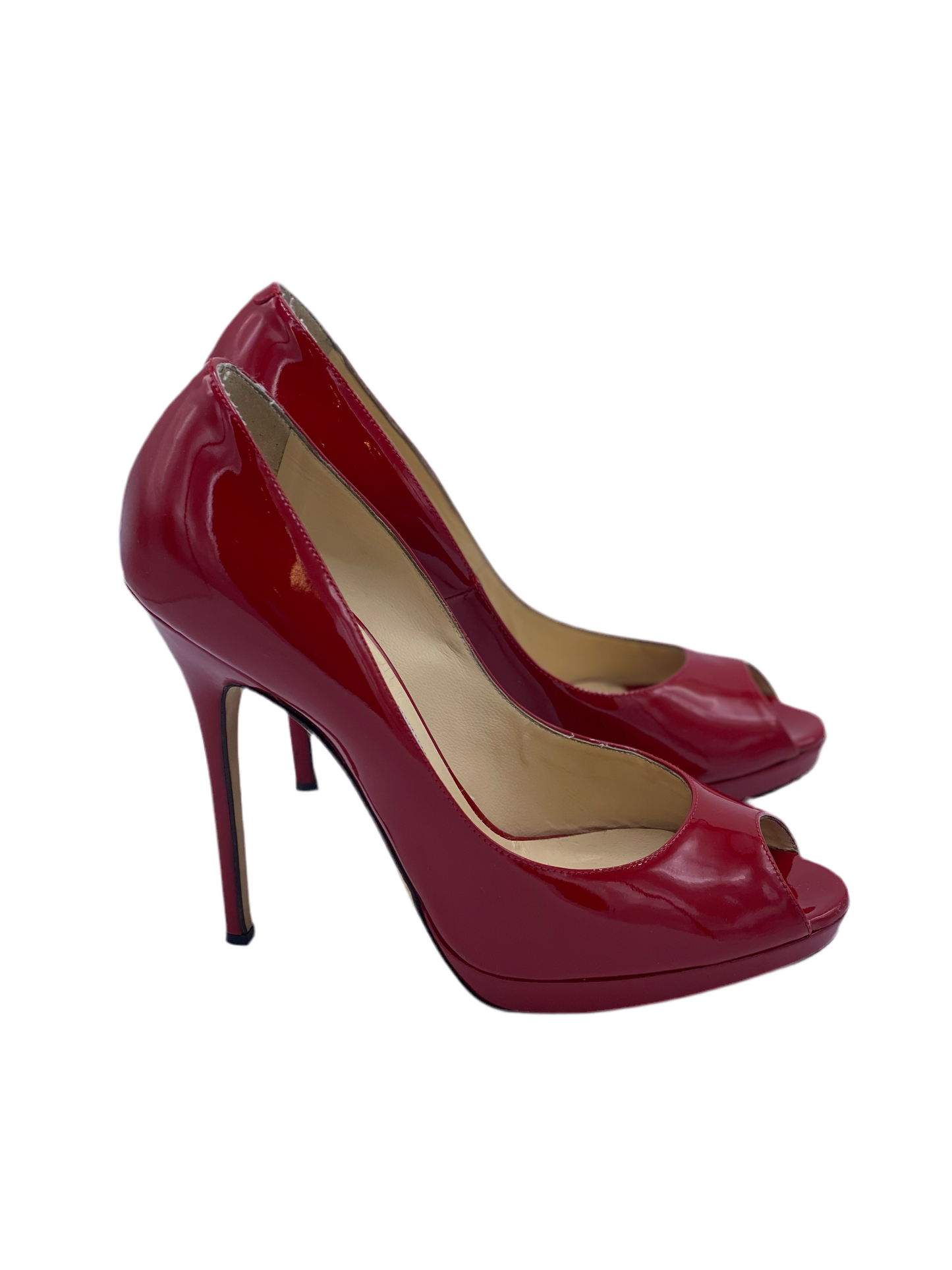 Sandalia Jimmy Choo Red Peep Toe (37.5)