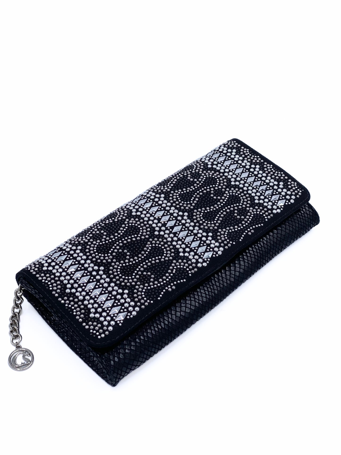 Clutch Sobre Carmen Steffens Studded Negro