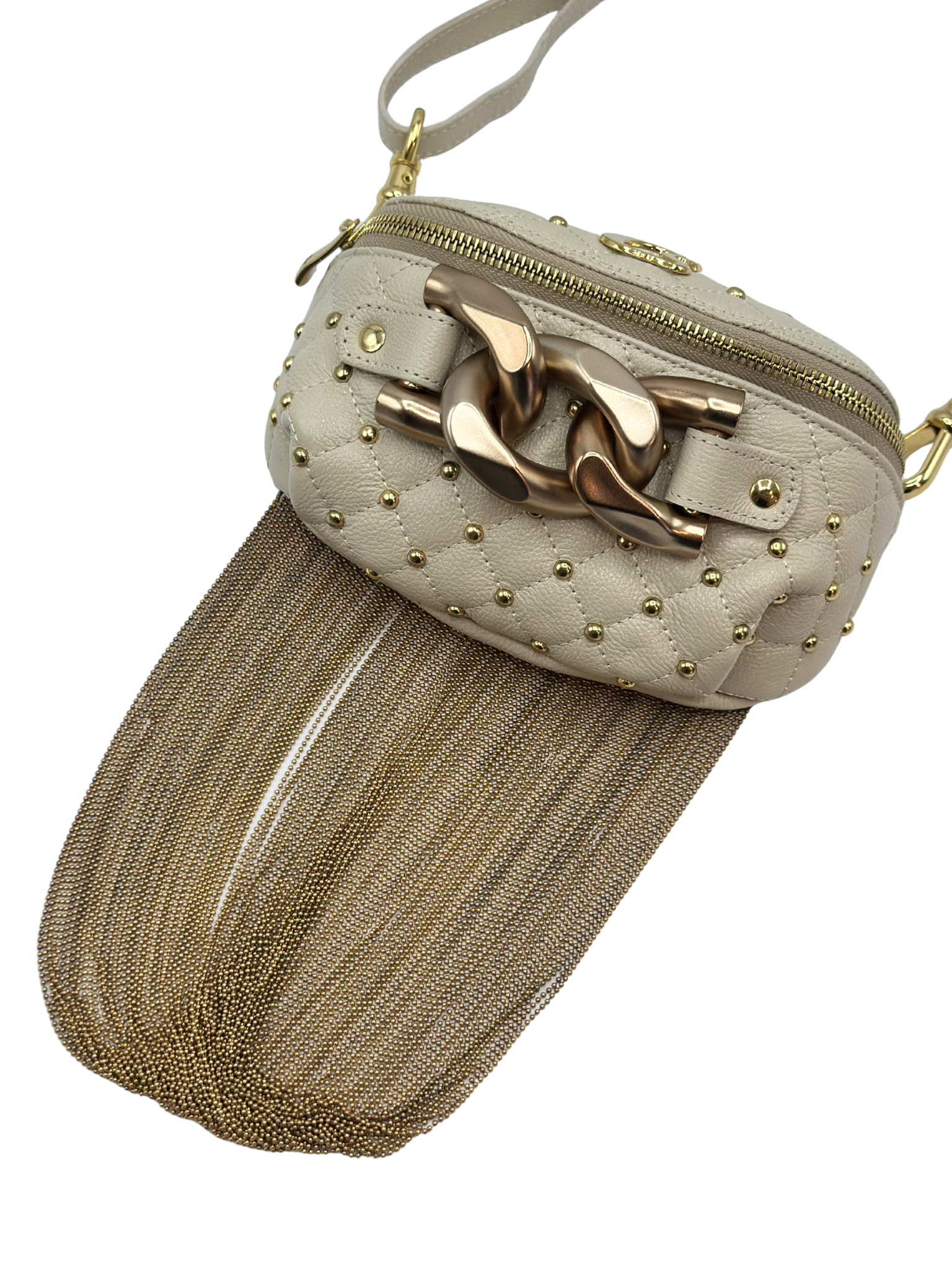 Mini Riñonera Beige con Cadenas Carmen Steffens