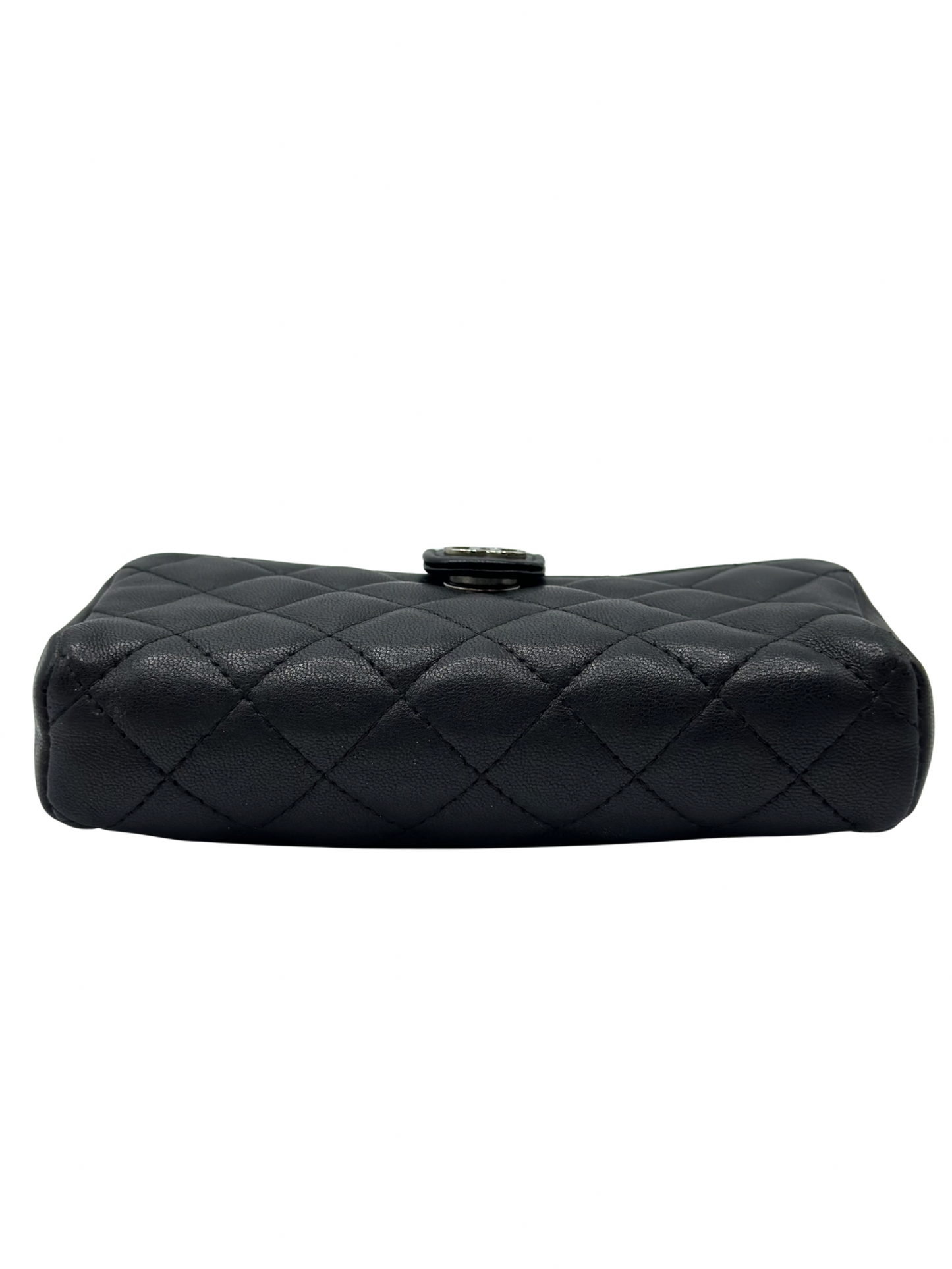 Monedero Mini Pouch Chanel Black Quilted Leather CC