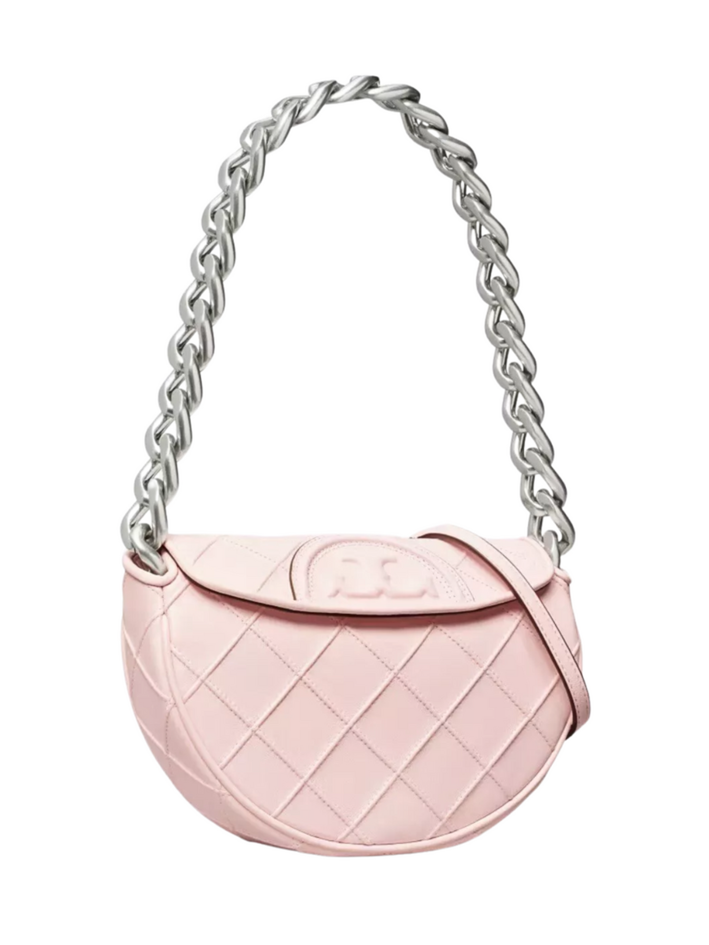 Bandolera Rosa Tory Burch Mini Fleming Soft Crescent