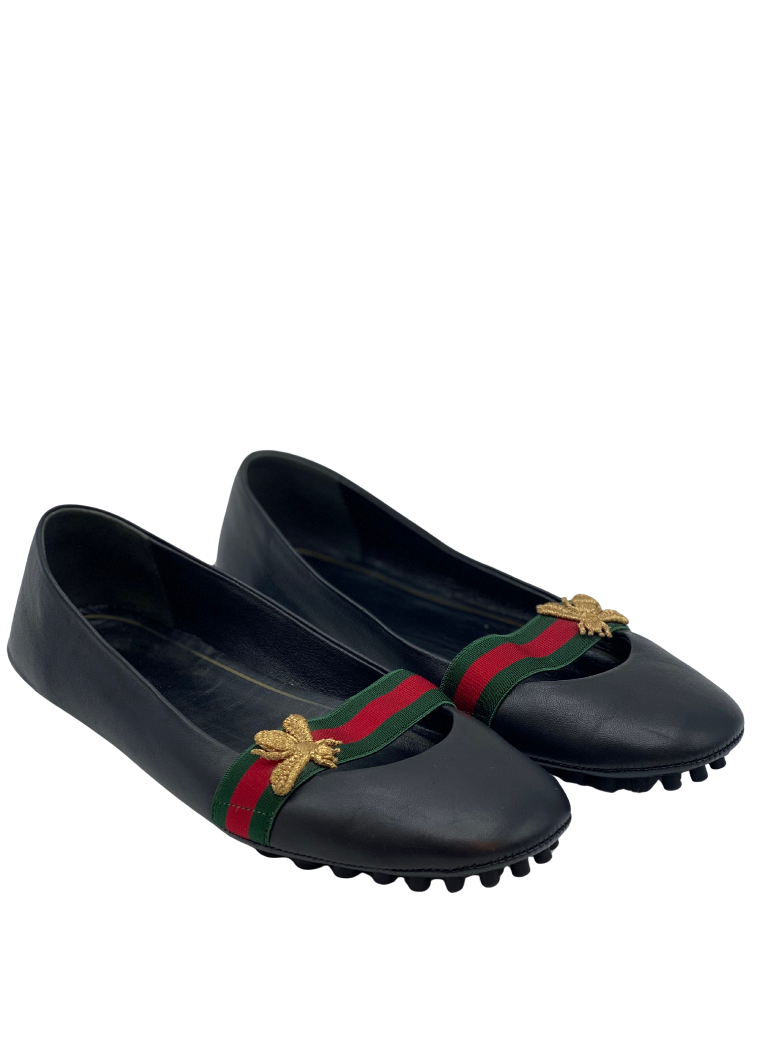 Chatitas Gucci Calfskin Bayadere Bee (Talle 38)