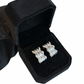 Aros Baguette Clip Oro Blanco 18k