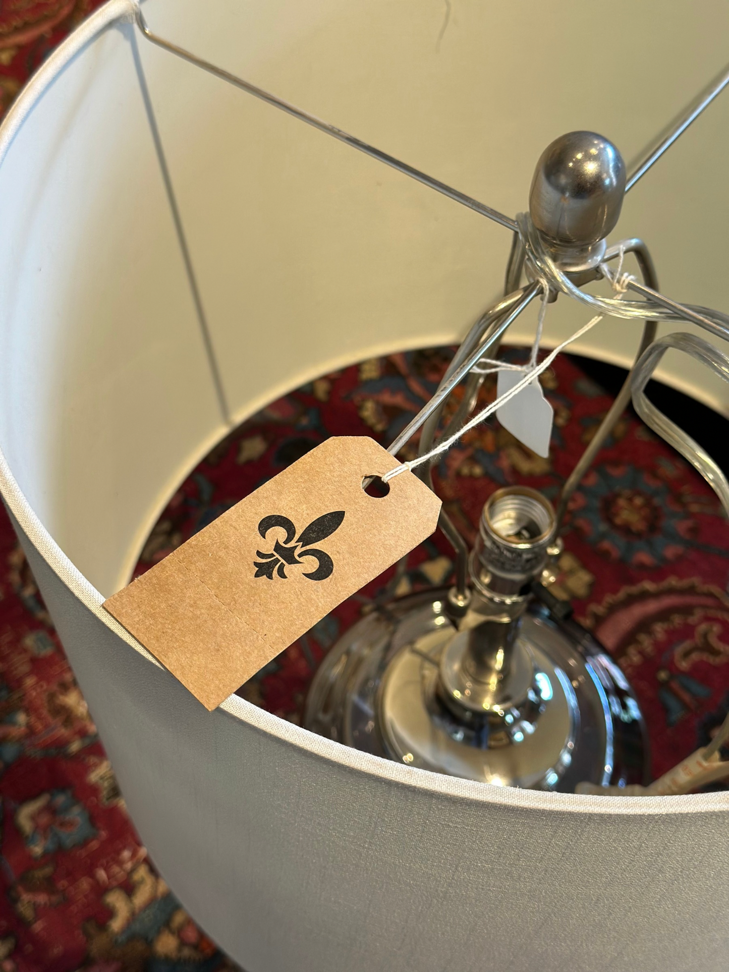 Lampara con Base de Vidrio de Galería Bonita