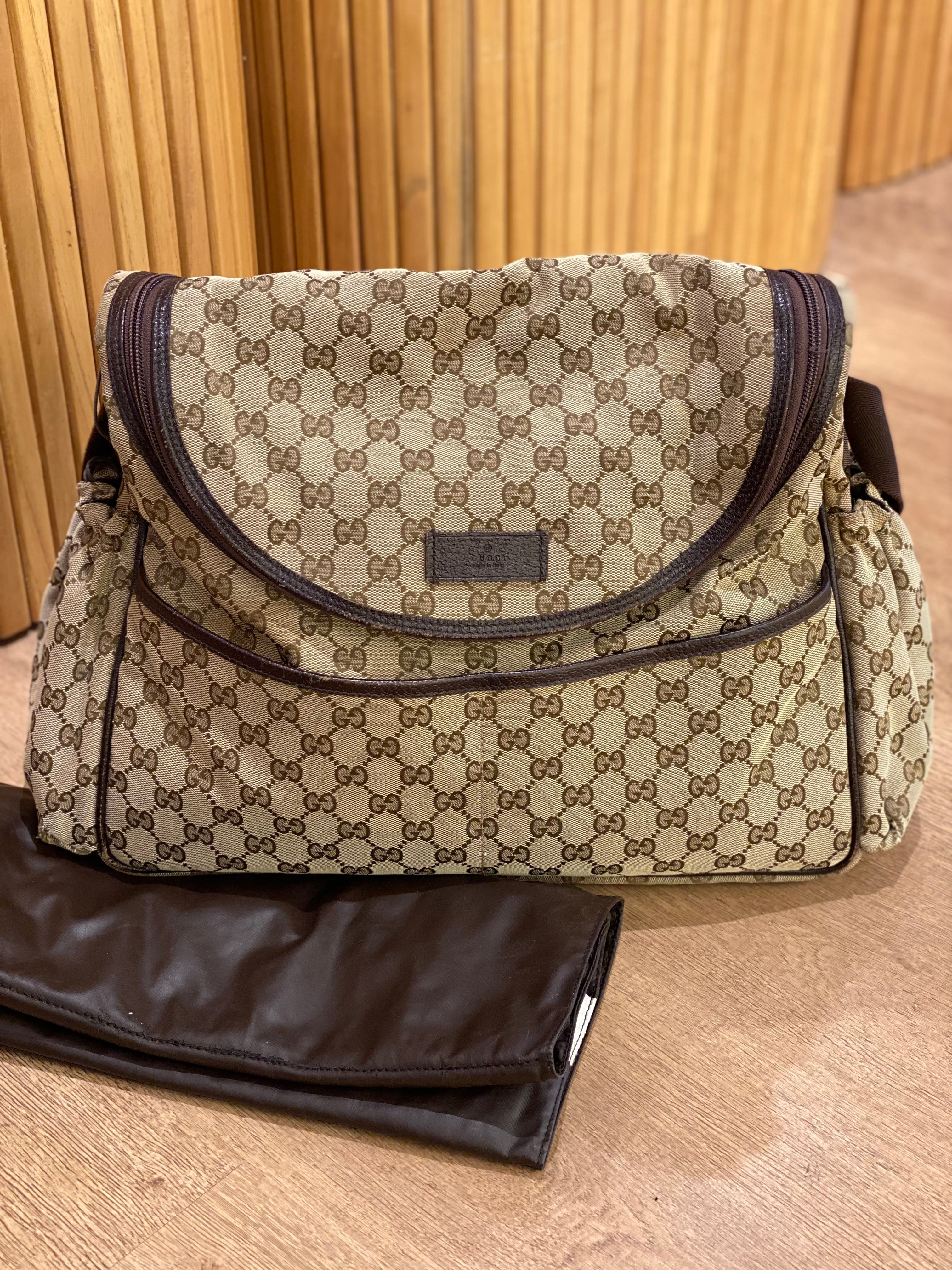 Pañalera Diaper Bag Gucci GG + Cambiador