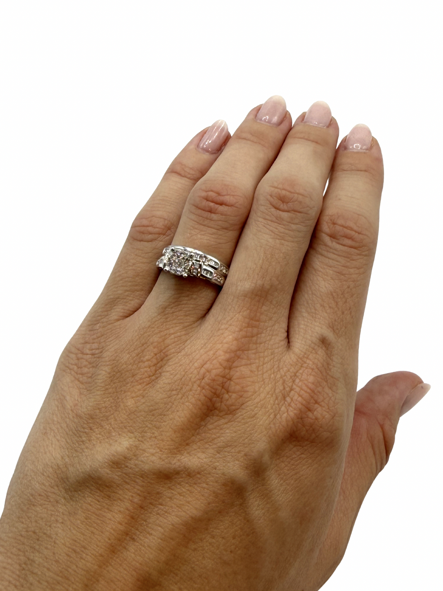 Set de Anillos Bridal en Oro Blanco 18k