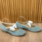 Chatitas Chanel Mary Jane Velvet Ballet Flats (40)
