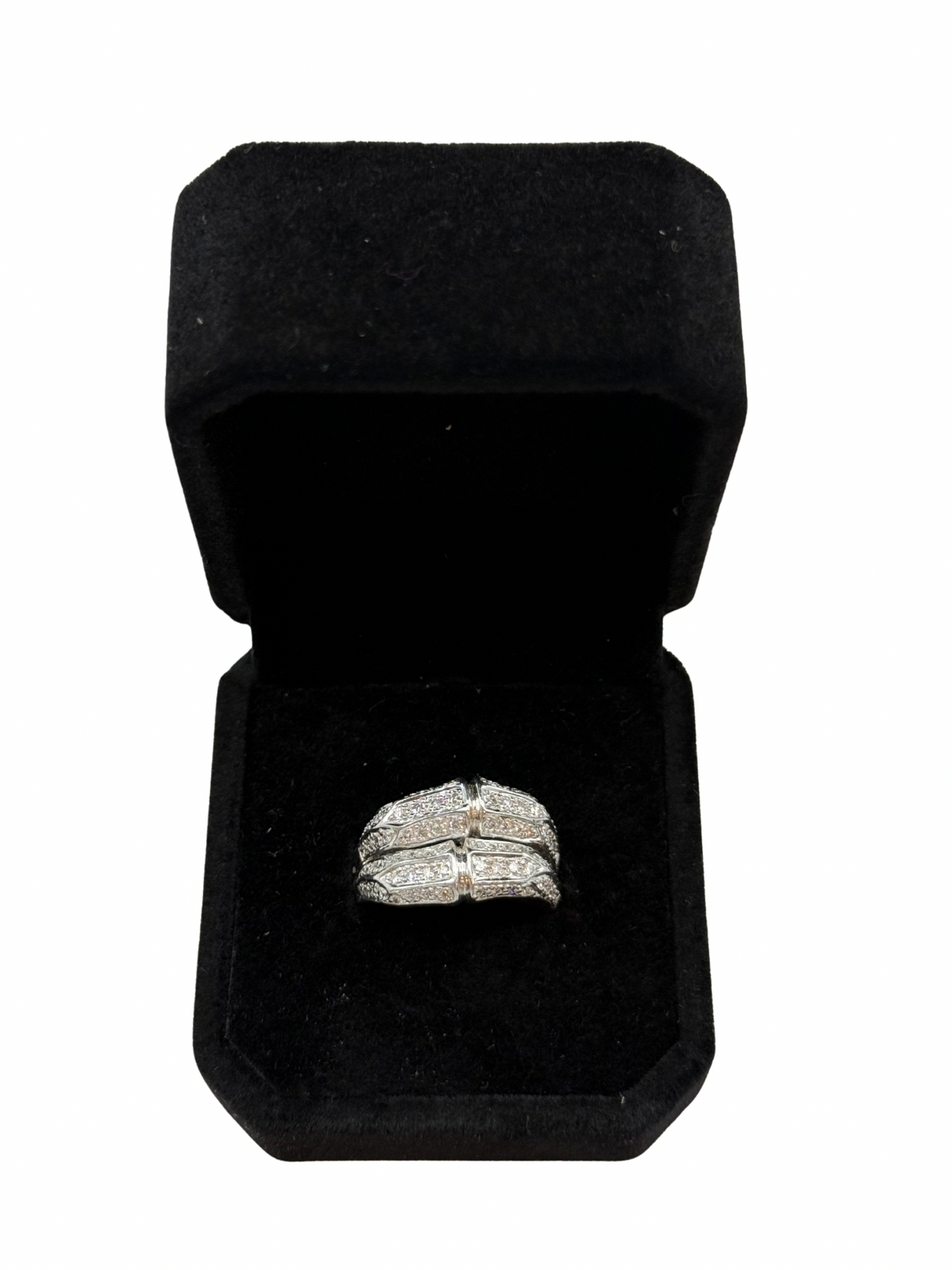 Anillo Statement Ring en Oro Blanco 18k con Diamantes Naturales en Pavé