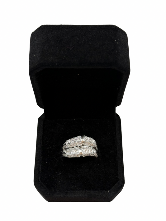 Anillo Statement Ring en Oro Blanco 18k con Diamantes Naturales en Pavé